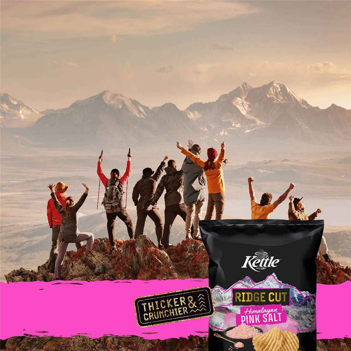 Kettle Ridge Cut Potato Chips Himalayan Salt 165g