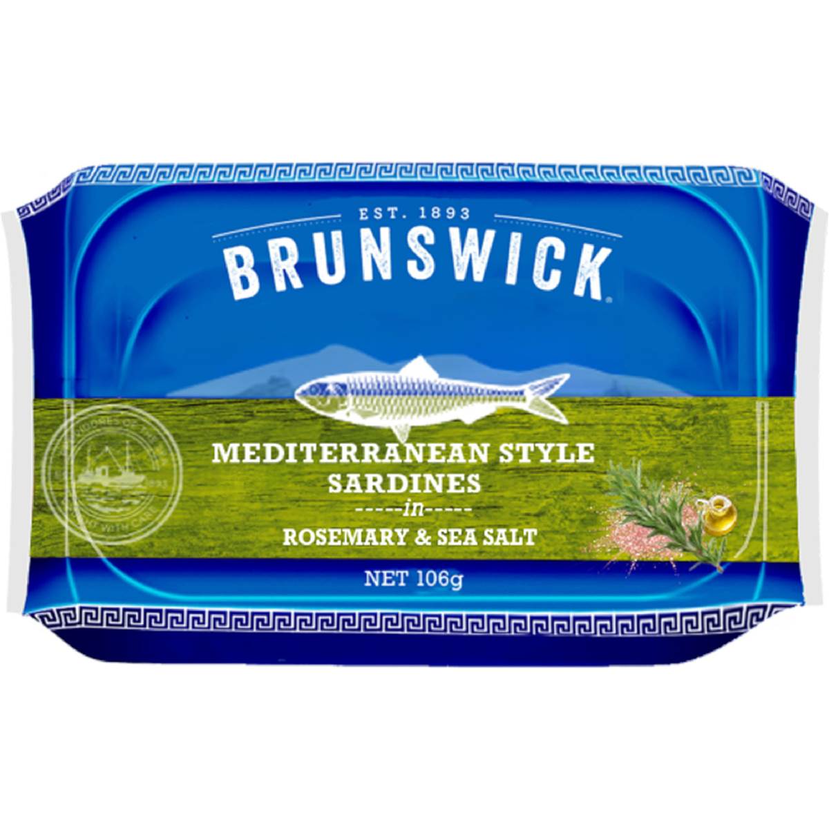 Brunswick Sardines Mediterranean Style In Rosemary & Sea Salt 106g
