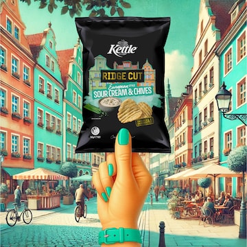 Kettle Ridge Cut Potato Chips European Sour Cream & Chives 165g
