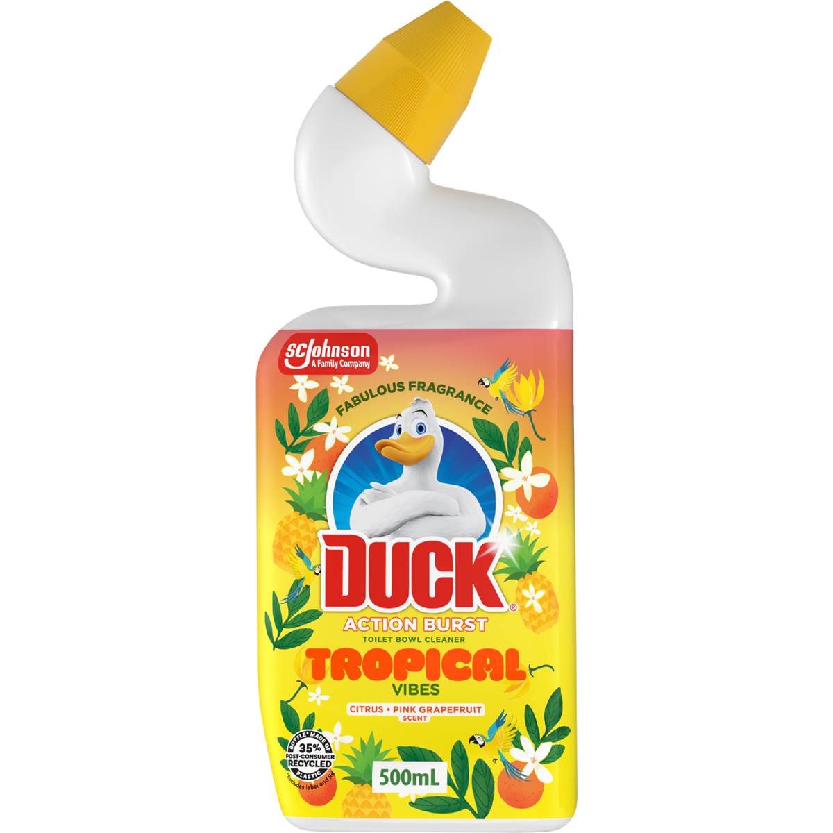 Duck Action Burst Toilet Bowl Cleaner Tropical Vibes 500mL
