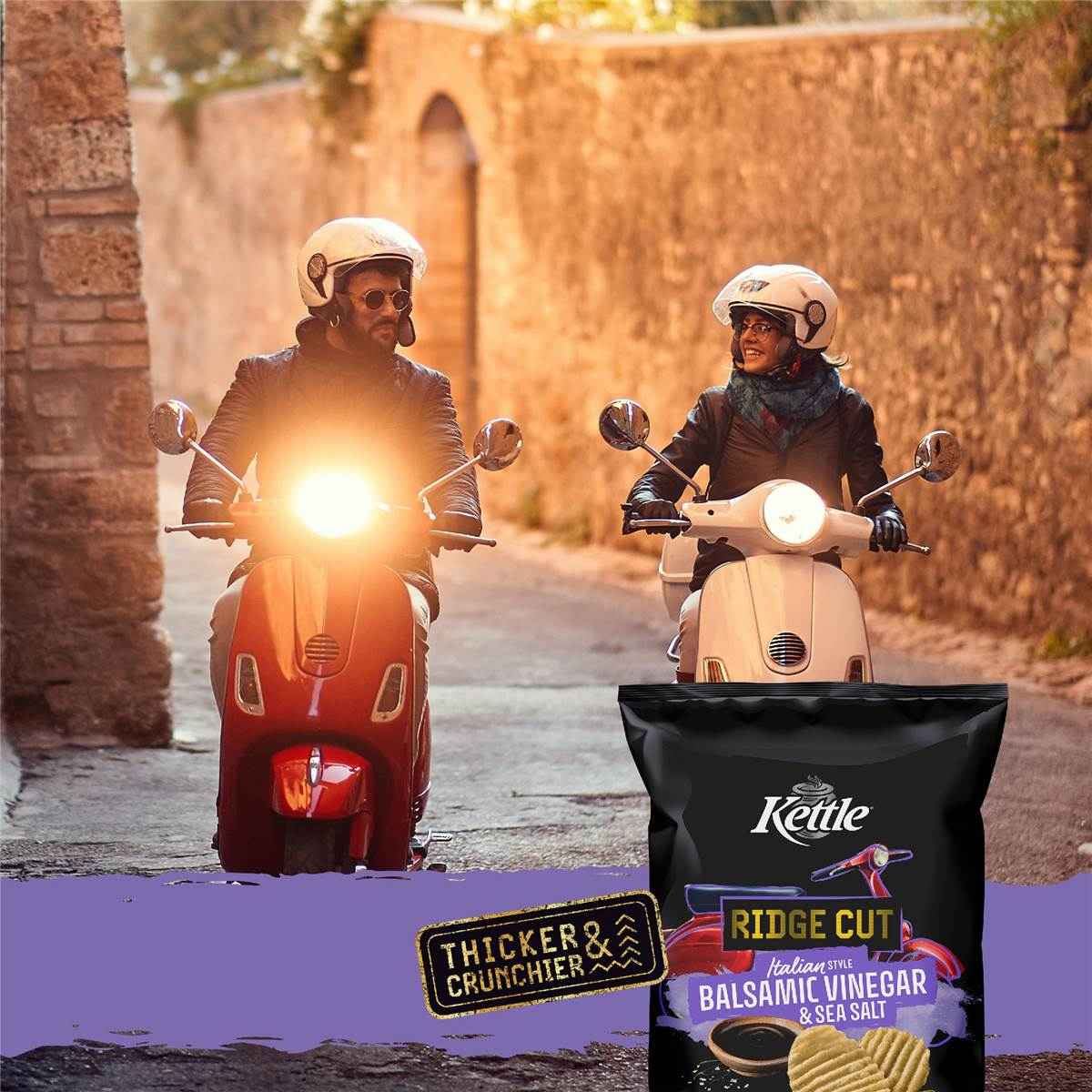 Kettle Ridge Cut Potato Chips Salt & Vinegar 165g