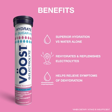Voost Sugar Free Hydrate Effervescent Tablets Raspberry 20 pack