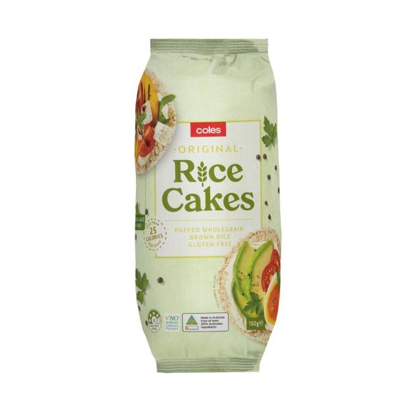 COLES RICE CAKES:NATURAL THIN:.:150 GRAM