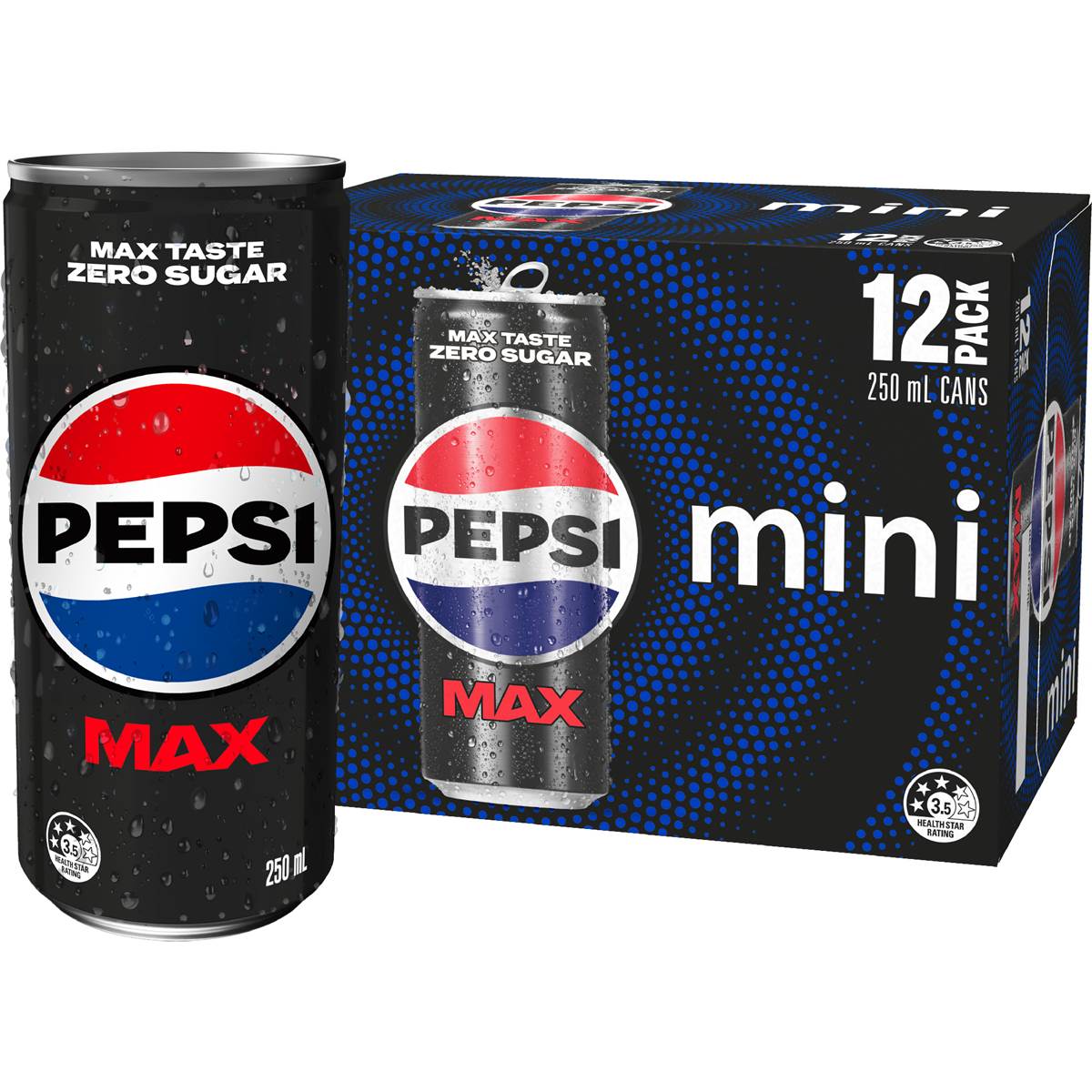 Pepsi Max Mini Cans 250mL x 12 pack