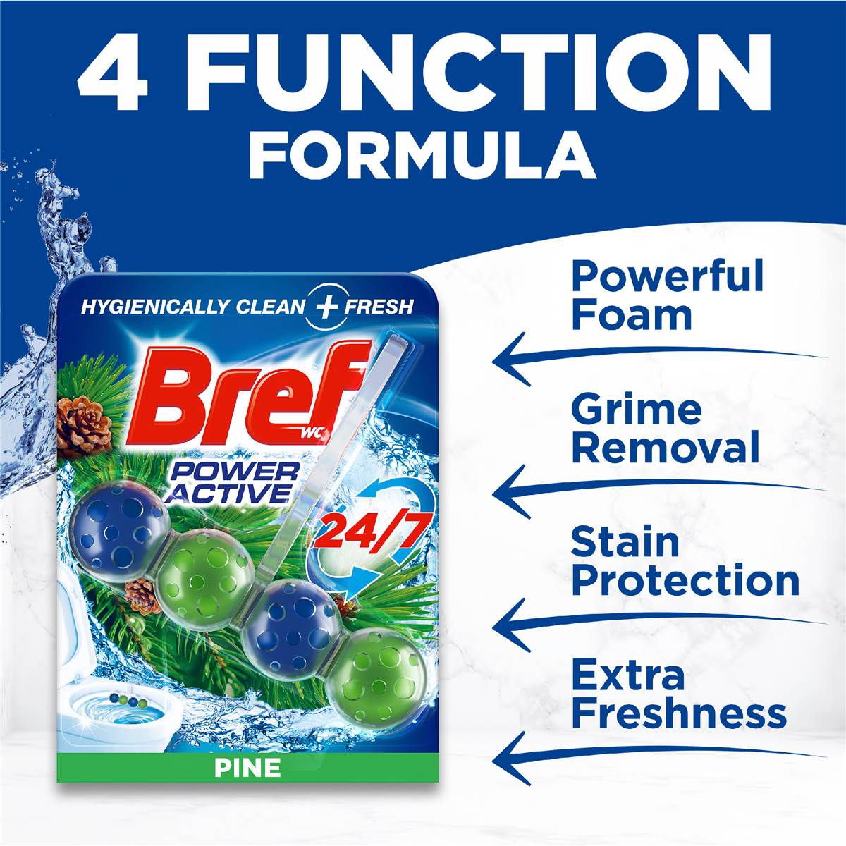 Bref Power Active Juicy Pine Toilet Cleaner Block 50g