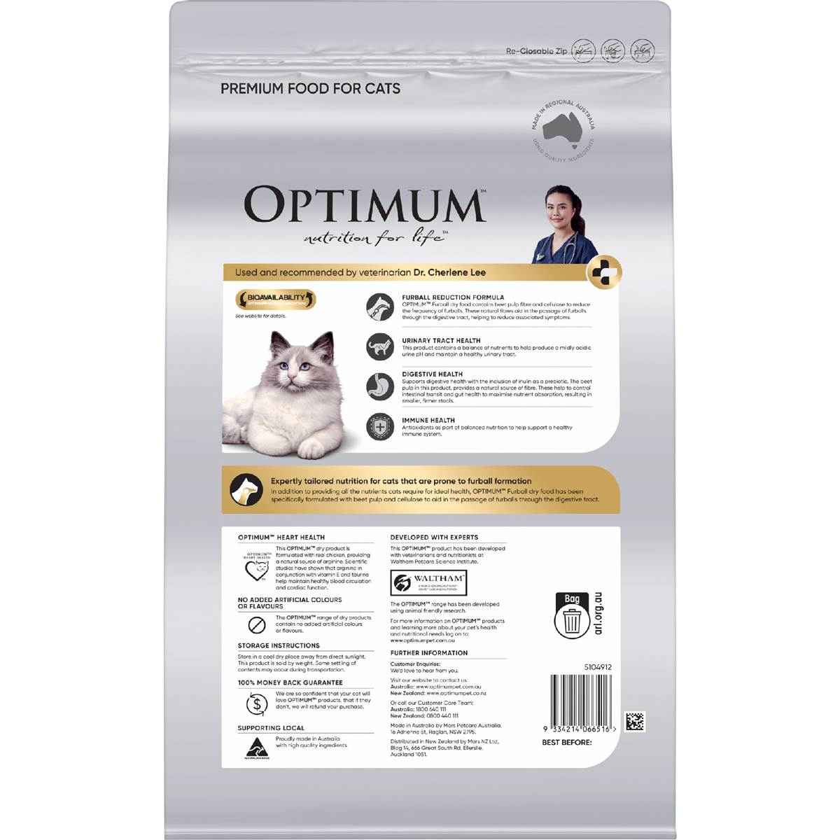 Optimum Furball Chicken Cat Food 2.8kg