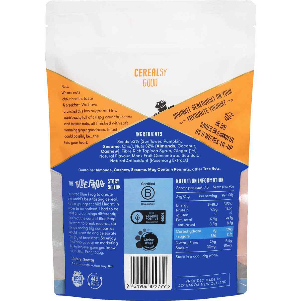 Blue Frog Keto Ginger Nut Crunch Mix 300g