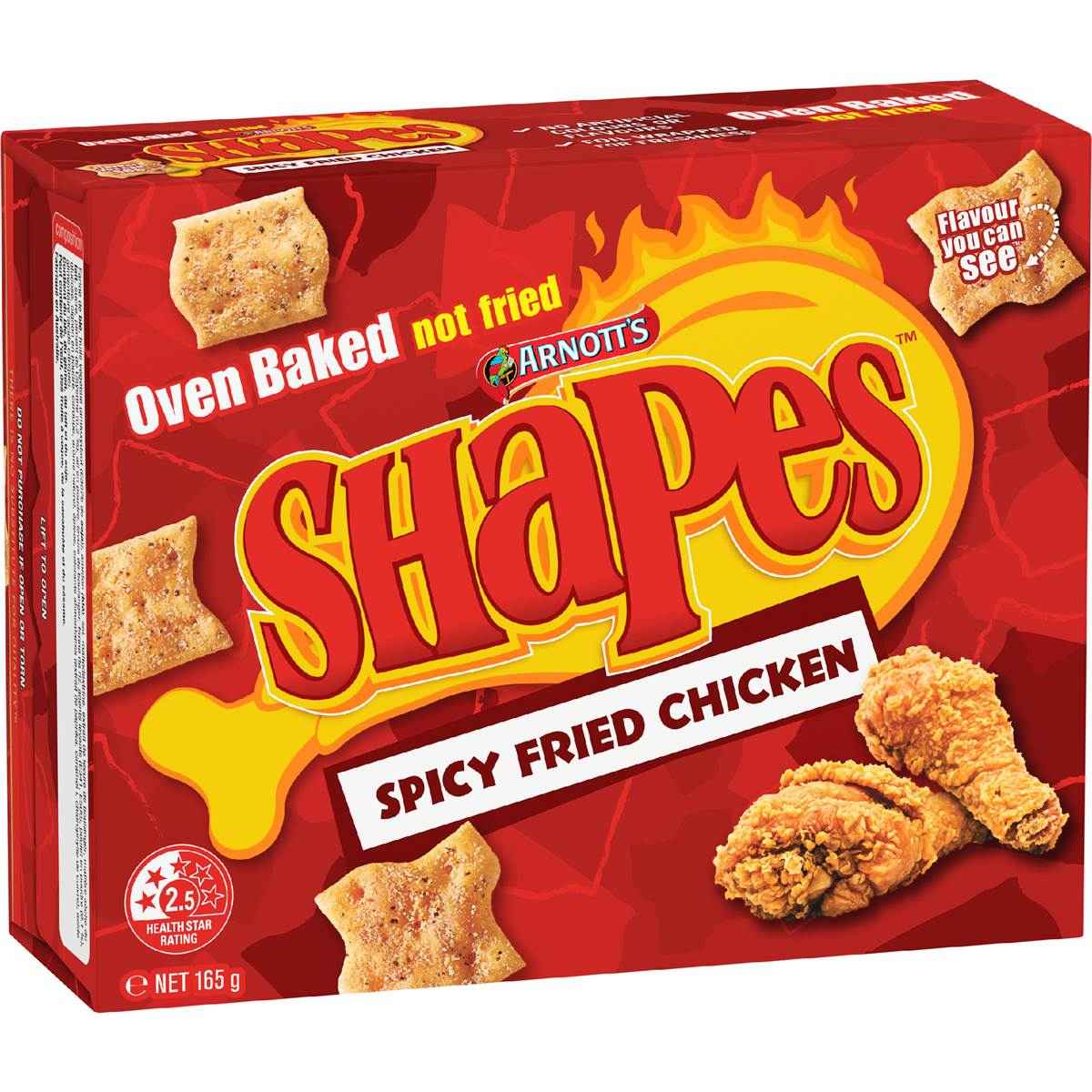Arnotts Shapes Spicy Fried Chicken Cracker Biscuits 165g