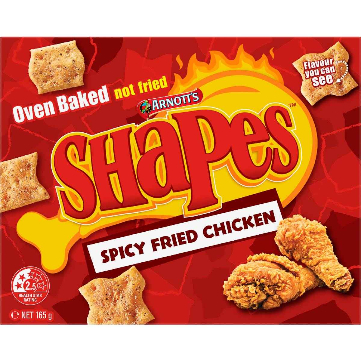 Arnotts Shapes Spicy Fried Chicken Cracker Biscuits 165g