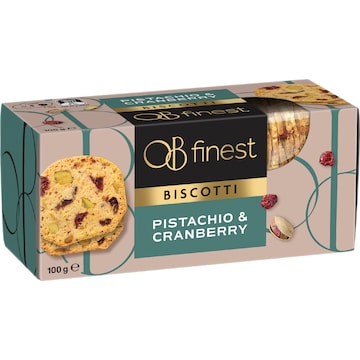 OB Finest Biscotti Biscuits Pistachio & Cranberry 100g