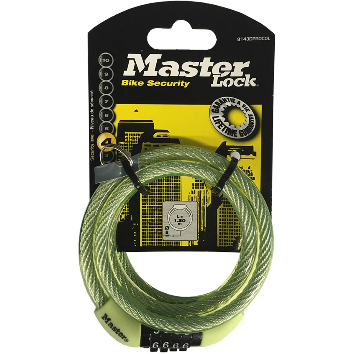 Master Lock 1.2m Combination Cable Lock each