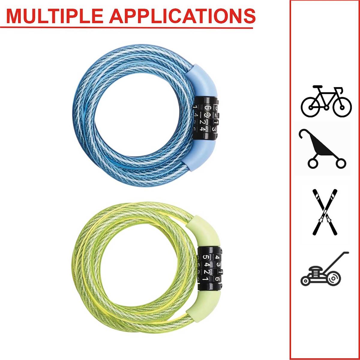 Master Lock 1.2m Combination Cable Lock each