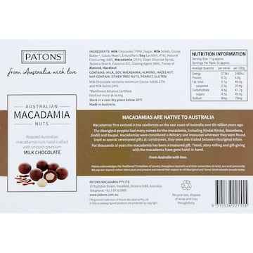Patons Australian Macadamia Nuts Milk Chocolate 130g