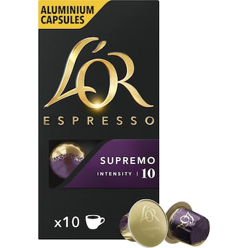 L'OR Espresso Supremo Coffee Pods Nespresso Compatible 10 pack