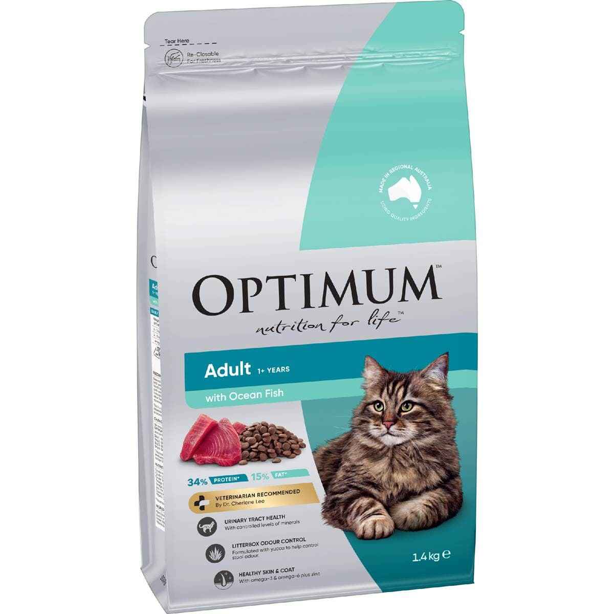 Optimum Adult Ocean Fish Dry Cat Food 1.4kg