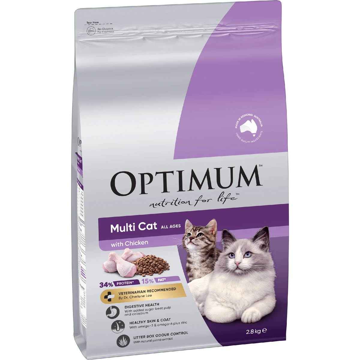 Optimum Adult Multi Chicken Dry Cat Food 2.8kg