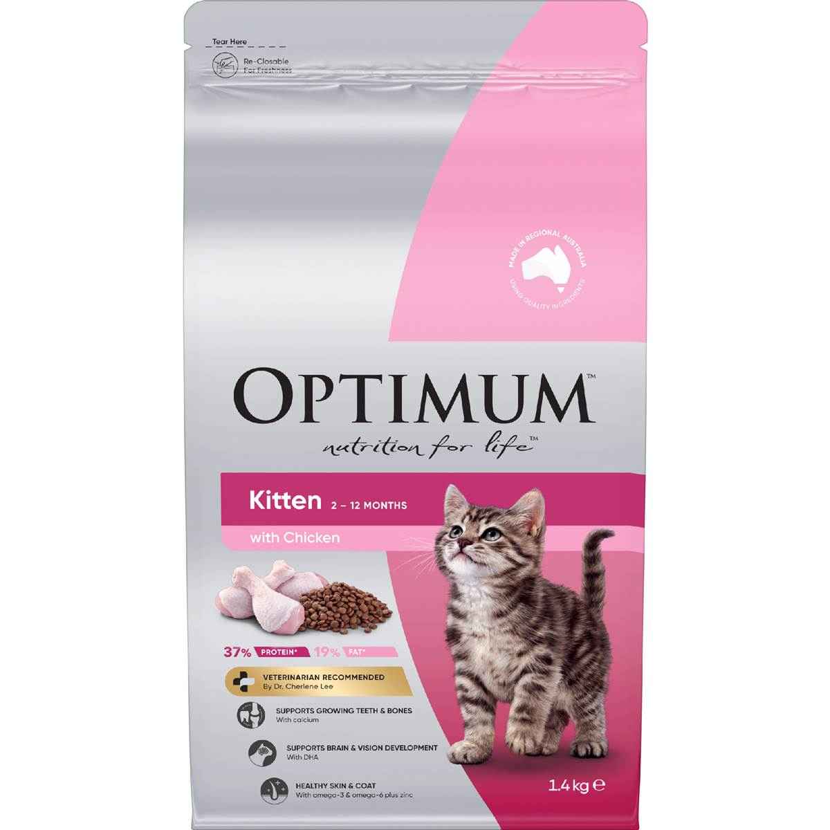 Optimum Kitten Dry Cat Food Chicken 1.4kg