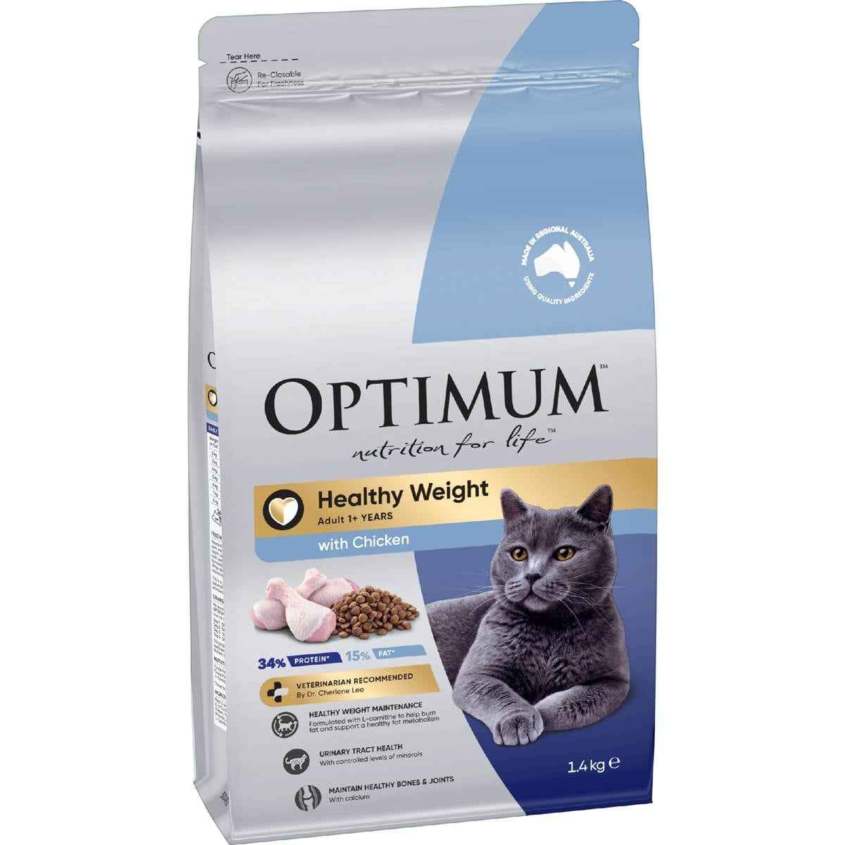 Optimum Healthy Weight Dry Cat Food Chicken 1.4kg