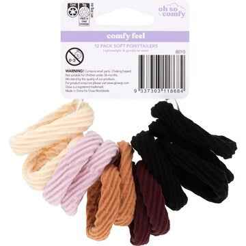 Oh So Comfy Soft Ponytailers Hair Bands 12 pack