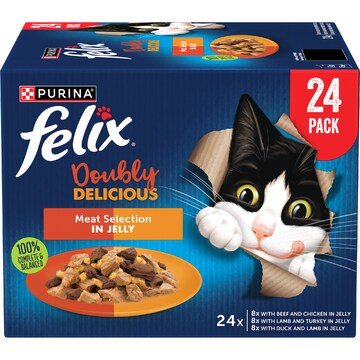Felix Cat Food Doubly Delicious Meat Selection 85g x 24 pack