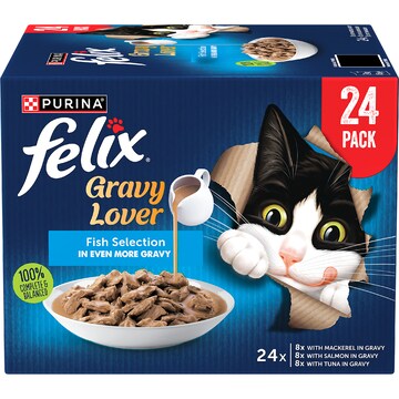 Felix Gravy Lover Fish Selection Wet Cat Food 85g x 24 pack