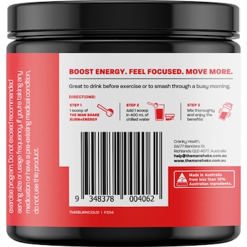 The Man Shake Burn & Energy Powder Cola 160g
