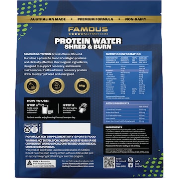 Famous Nutrition Protein Water Shred & Burn Apple Thermogenic 300g
