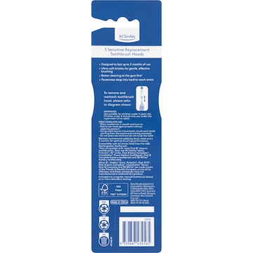 All Smiles Replacement Toothbrush Heads Sensitive 3 pack