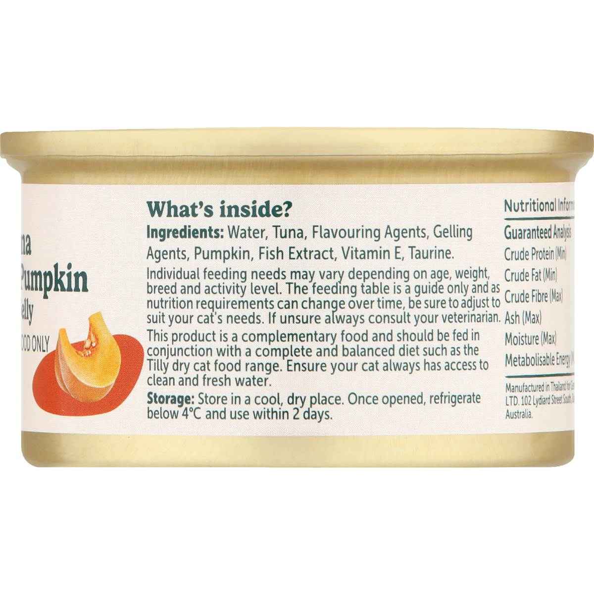 Tilly Wet Cat Food Can Tuna & Pumpkin In Jelly 80g