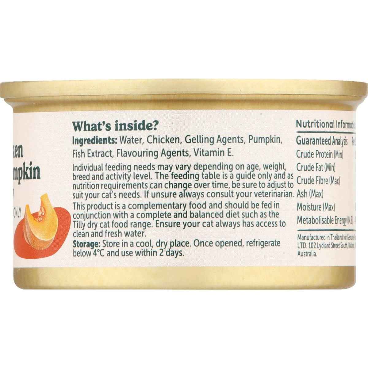 Tilly Wet Cat Food Can Chicken & Pumpkin In Jelly 80g