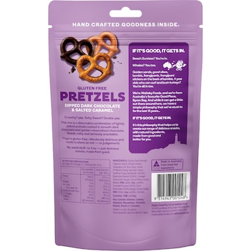 Wallaby Gluten Free Pretzels Dark Chocolate & Salted Caramel 70g
