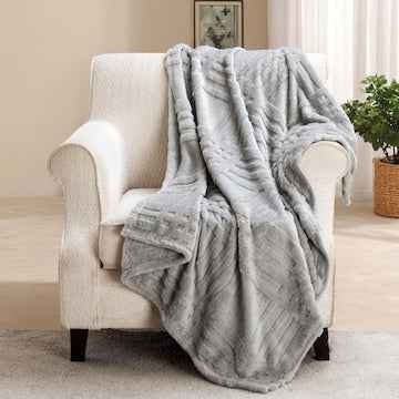 Plush Throw Grey each