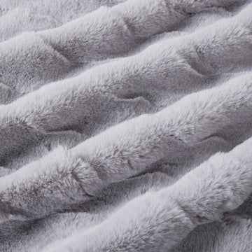 Wavy Faux Fur Throw Grey each