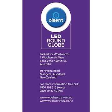 Olsent LED Round Globe Es 5.5W 500Lm Warm White 2 pack