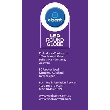 Olsent LED Round Globe Es 5.5W 500Lm Warm White 2 pack