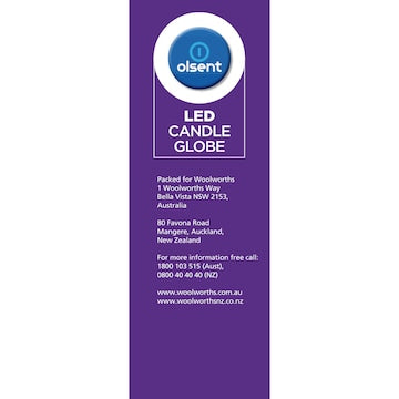 Olsent LED Candle Globe Es 5.5W 480Lm Warm White 2 pack