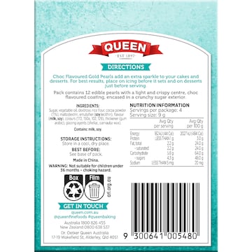 Queen Choc Gold Pearls 36g