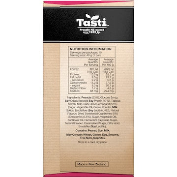 Tasti Protein Bar Dark Choc Cranberry 10 pack