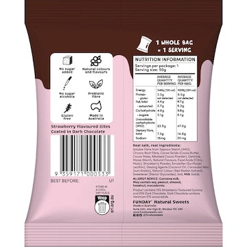 Funday Strawberry Bites Dark Chocolate 50g