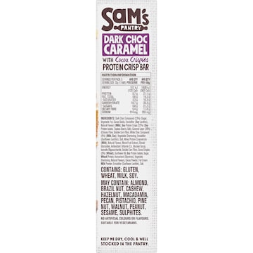 Sam's Pantry Protein Crisp Bars Dark Choc Caramel 5 pack