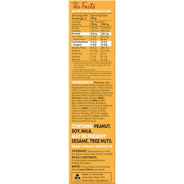 Noshu Protein Plus Keto Pro Bars Crunchy Cookie Butter 5 pack