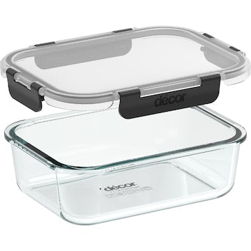 Decor Premium Glass Clips Container 1L each