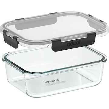 Decor Premium Glass Clips Container 1L each