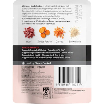 Ultimates Indulge Wet Dog Food Single Protein Beef 100g