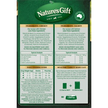 Nature's Gift Grain Free Wet Dog Food Jelly Chicken Salmon Pouch 100g x 8 pack