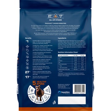 True Blue Freeze Dry Raw Coated Dry Dog Food Grain Free With Chicken 2.5kg