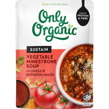 Only Organic Sustain Soup Pouch Vegetable Minestrone 320g