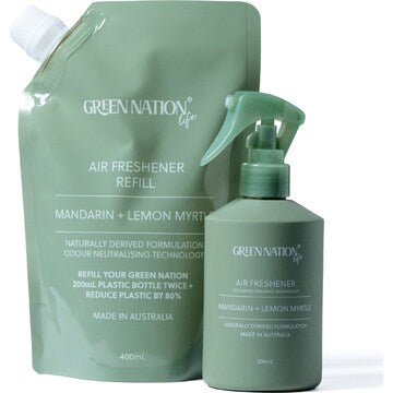 Green Nation Air Freshener Refill Pouch Mandarin & Lemon Myrtle 400mL