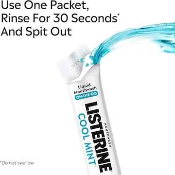 Listerine Liquid Mouthwash On The Go Zero Alcohol 10mL x 15 pack