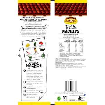 Old El Paso Nachips Tortilla Nacho Corn Chips Cheese Flavoured 300g